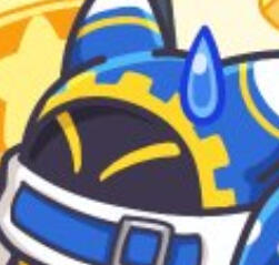Magolor from Kirby. He is looking to the left with his eyes closed and a cartoon sweat drop on his head to indicate displeasure.